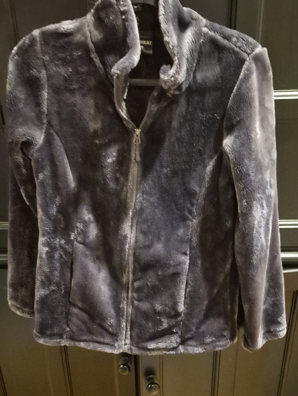 32 Degrees Plush Full-Zip Jacket in Charcoal